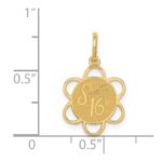 14k SWEET 16 Engravable Disc Charm - Image 3