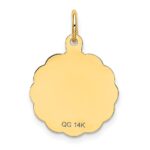 14k SWEET 16 Engravable 15mm Disc Charm - Image 4