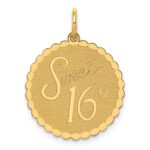 14k SWEET 16 Engravable 18mm Disc Charm