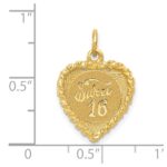 14K SWEET 16 Engravable 15mm Heart Charm - Image 3