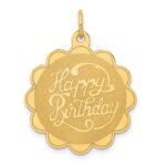 14K HAPPY BIRTHDAY 22mm Engravable Disc Charm