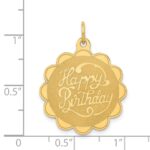 14K HAPPY BIRTHDAY 22mm Engravable Disc Charm - Image 3
