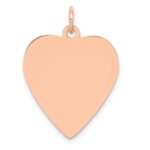 14K Rose Gold Polished Engravable 19mm Heart Disc Pendant