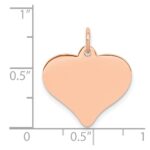 14K Rose Gold Polished Engravable 18mm Heart Disc Pendant - Image 3