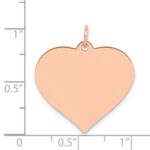 14K Rose Gold Polished Engravable 24mm Heart Disc Pendant - Image 3
