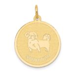 14k SHIH TZU 20mm Engravable Disc Dog Charm