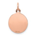 14k Rose Gold Polished and Satin Solid HOLY COMMUNION Diamond-cut Edge Round Disc Charm - Image 4