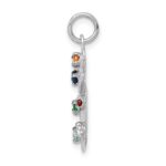 14k White Gold Multi-color CZ Stones Artist Palette Charm - Image 2