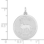 14k White Gold GOLDEN RETRIEVER 20mm Engravable Disc Dog Charm - Image 3