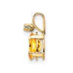 14k Diamond and 6x4 Oval November/Citrine Birthstone Pendant - Image 2