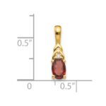 14k 6x4 Oval January/Garnet and Diamond Pendant - Image 3