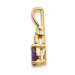 14k 6x4 Oval February/Amethyst and Diamond Pendant - Image 2