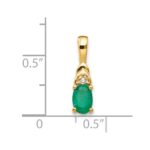 14k 6x4 Oval May/Emerald and Diamond Pendant - Image 3