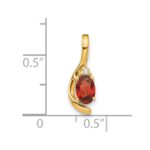 14k 6x4 Oval January/Garnet and Diamond Pendant - Image 3
