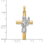 14K Two-Tone Angel and Cross Pendant - Image 3