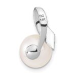14k White Gold Satin 8-9mm White Button Freshwater Cultured Pearl Slide Fits up to 2mm Regular/3mm Fancy or Reversible Omega - Image 4