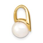 14k 8-9mm White Button Freshwater Cultured Pearl Slide Fits up to 3mm Regular/4mm Fancy or Reversible Omega - Image 2