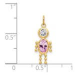 14k June Boy Synthetic Birthstone Charm - Image 3