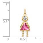 14k October Girl Synthetic Birthstone Charm - Image 3