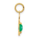 14K Boy Charm 6x4 Oval Genuine Emerald-May - Image 2