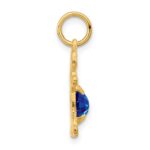 14K Girl Charm 6x4 Oval Genuine Sapphire-September - Image 2