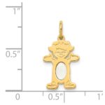 14K Girl Charm 6x4 Oval Genuine Opal-October - Image 3