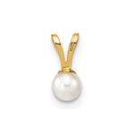 14k 3-4mm White Round Freshwater Cultured Pearl Pendant - Image 4