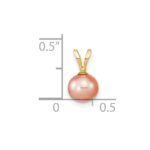 14k 6-7mm Round Pink Freshwater Cultured Pearl Pendant - Image 3
