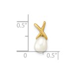 14K 5-6mm White Teardrop Freshwater Cultured Pearl Pendant - Image 3