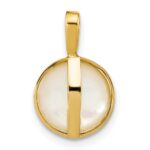 14K 9-10mm White Round Saltwater Cultured Mabe Pearl Pendant - Image 4