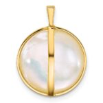 14k 14-15mm White Round Saltwater Cultured Mabe Pearl Pendant - Image 3