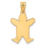 14k The Kids Solid Satin Small Boy Engravable Joy Charm - Image 3