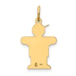 14k The Kids Small Boy with Hat Engravable Hugs Charm - Image 4