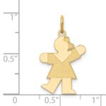 14k The Kids Small Girl with Bow Engravable Kiss Charm - Image 3