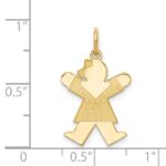 14k The Kids Small Girl with Bow Engravable Joy Charm - Image 2
