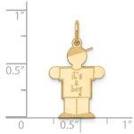 14k The Kids Small It's a Boy Engravable Hugs Charm - Image 3