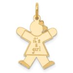 14k The Kids Small It's a Girl Engravable Joy Charm