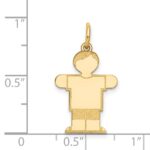 14k The Kids Small Boy with Haircut Engravable Hugs Charm - Image 3