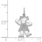 14k White Gold The Kids Small Ballet Girl Engravable Kiss Charm - Image 3