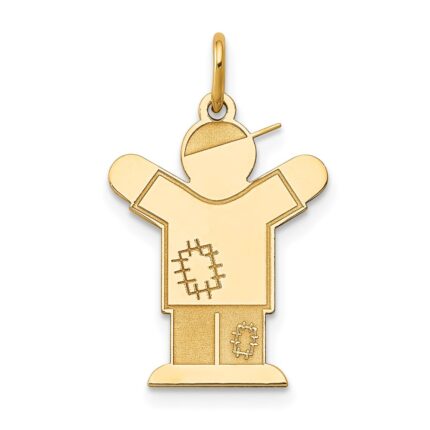 14k The Kids Small Patches Boy Engravable Love Charm