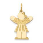 14k The Kids Small Stars and Stripes Girl Engravable Love Charm