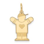 14k The Kids Small Heart Shirt Boy Engravable Love Charm
