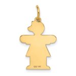 14k The Kids Small Heart Dress Girl Engravable Hugs Charm - Image 4