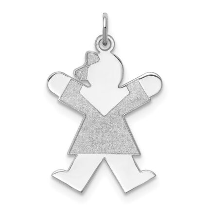 Sterling Silver Rhodium-plated Joy Kid Charm