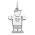 Sterling Silver Rhodium-plated Kid Charm