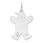 Sterling Silver Rhodium-plated Kid Charm - Image 4