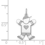 Sterling Silver Rhodium-plated Kid Charm - Image 3