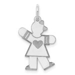 Sterling Silver Rhodium-plated Kid Charm