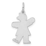 Sterling Silver Rhodium-plated Kid Charm - Image 3