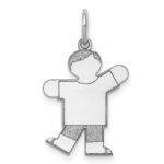 Sterling Silver Rhodium-plated Kid Charm
